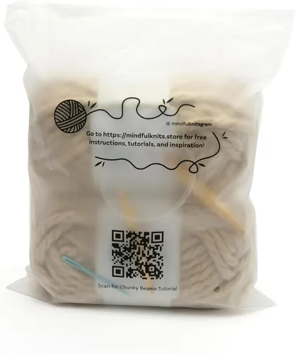 Miniatura 4 de mindfulknits Kit para aprender a tejer - Tejer un gorro grueso - Agujas de tejer, aguja de hilo e hilo acrílico grueso voluminoso para tejer - Malai