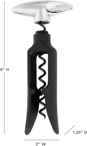 Miniatura 3 de True Sacacorchos autoestirable, plástico duradero con mango cromado fácil de girar, abridor de botellas de vino para camareros, herramientas de bar