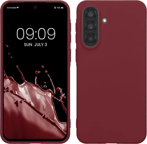 Miniatura 174 de kwmobile Funda compatible con Samsung Galaxy A23 4G / 5G - Funda de silicona TPU metálica suave y delgada - Rojo oscuro metálico