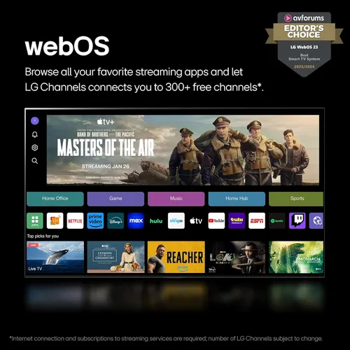 Miniatura 3 de LG Pantalla plana con procesador Smart TV 4K de 55 pulgadas clase OLED serie B4 con control remoto mágico alimentado por IA con Alexa incorporado