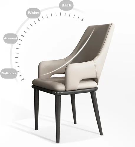 Miniatura 7 de Sillas de comedor con brazos Juego moderno de 6, Silla auxiliar de cocina, Sillas laterales tapizadas de comedor, Sillas de comedor de cuero, Silla