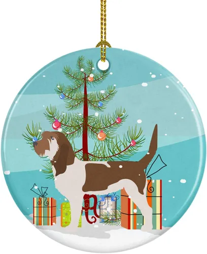 Miniatura 52 de Caroline's Treasures Bulldog inglés «Merry Christmas» adorno de cerámica para árbol de Navidad, decoración colgante para el hogar, Navidad, fiestas