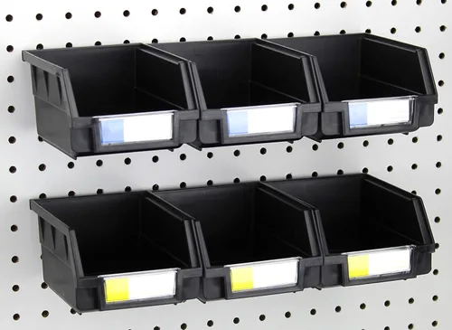Papeleras de Pegboard – tamaños 3.5", 5", o 7" Negro