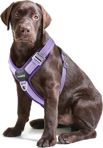 Miniatura 22 de Arnés sin tirones para perro, chaleco reflectante ajustable con broche de metal, malla suave transpirable sin estrangulamiento para cachorro, fácil