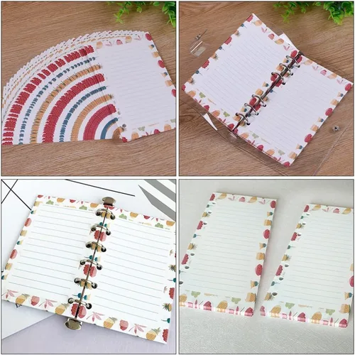 Miniatura 8 de STOBOK Paquete de 100 hojas de cuaderno con rayas anchas para diario