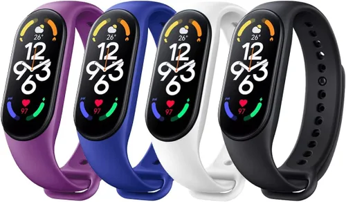Miniatura 8 de [4 paquetes] Bandas para Mi Band 7 Correa Reemplazo Pulsera Xiaomi Mi Band 7 Accesorios Banda de reloj para Hombres Mujeres Xiaomi 7 Pulsera