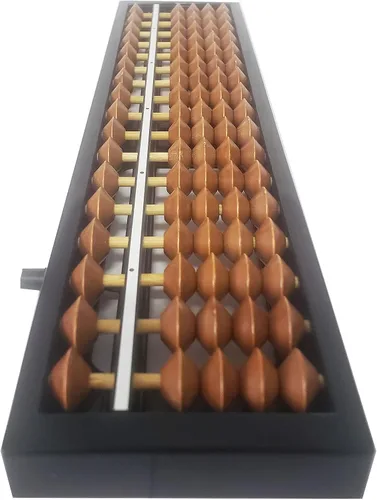 Miniatura 7 de Ábaco Soroban Profesional de 17 Columnas, Ábaco Matemático Estándar de Dígitos, Herramienta de Cálculo Matemático con Botón de Reinicio para Adultos