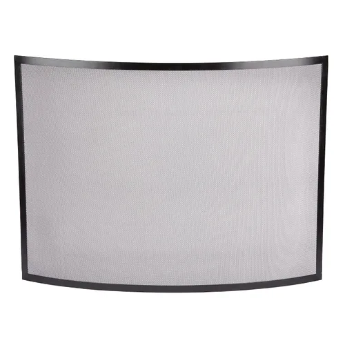 UniFlame, S-1042, pantalla negra curvada de la chimenea del hierro forjado del solo panel