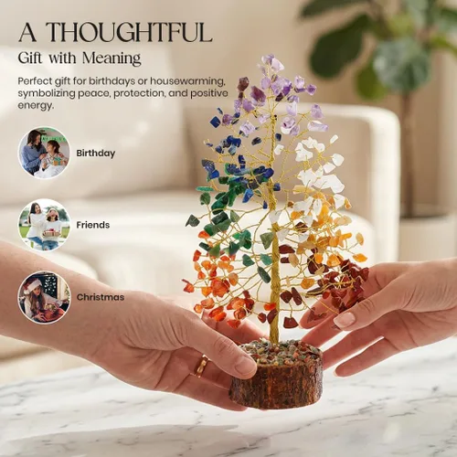 Miniatura 2 de Árbol de la vida de los 7 chakras, árbol de la vida de cristal, árbol de piedras preciosas para energía positiva, decoración de árbol de Feng Shui