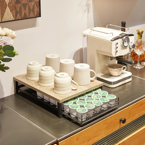 Miniatura 8 de IBUYKE Soporte de Cajón para Cápsulas de Café para K Cup, Organizador de Almacenamiento de Cápsulas con Capacidad para 35, Cajón de Almacenamiento