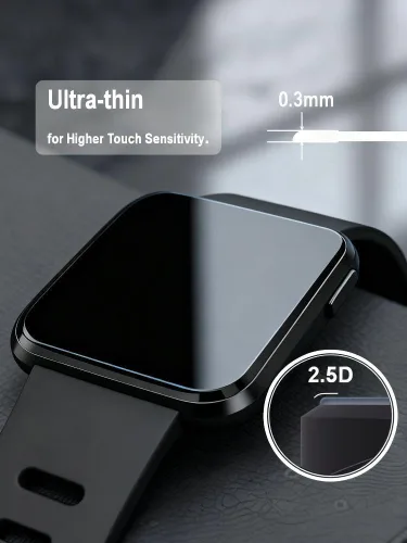 Miniatura 3 de iDaPro Protector de pantalla para Fitbit Versa Lite Edition/Fitbit Versa Smart Watch [4 unidades] Vidrio templado, antiarañazos, sin burbujas, fácil