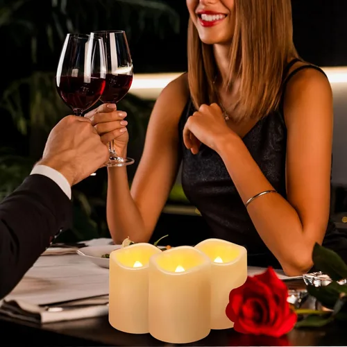 Miniatura 5 de IMAGE Velas de té sin llama con temporizador y control remoto, paquete de 12 velas votivas sin llama para decoración del hogar, bodas y eventos.