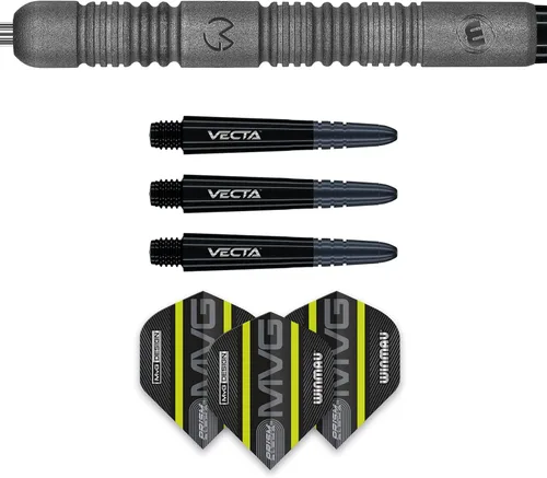 Miniatura 4 de Winmau Michael Van Gerwen MvG Exact Steel Tip Darts Set - 90% Tungsten Professional Darts - Precision Grip with Prism Alpha Flights & Vecta Shafts