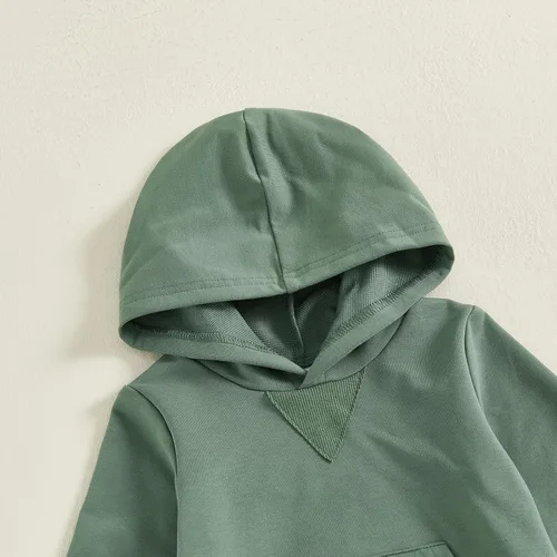 Miniatura 258 de Conjunto de ropa de otoño e invierno para bebé y niño, sudadera larga con capucha y pantalones para niños pequeños, 6, 12, 18, 24 meses, 2T
