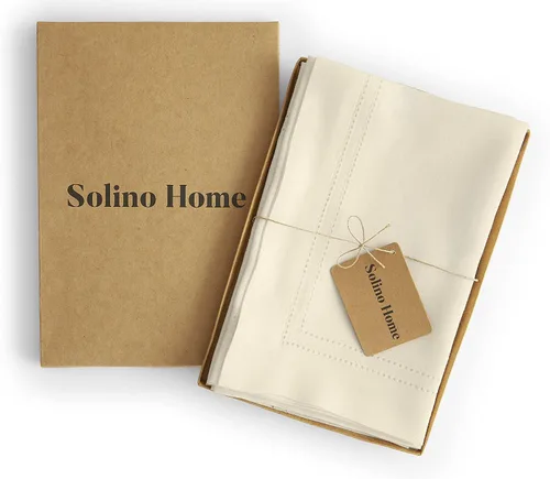 Miniatura 3 de Solino Home Juego de 4 servilletas de lino color marfil de lino 100 % puro con doble vainica de 20 x 20 pulgadas para verano, hechas a mano