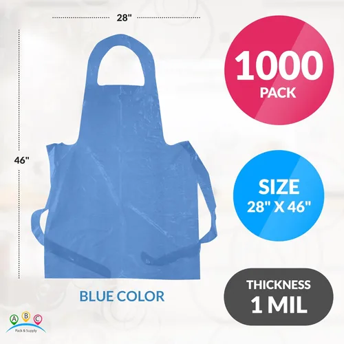 Miniatura 2 de ABC PACK & SUPPLY Delantales desechables Delantales de plástico unisex impermeables para servicio de alimentos Pintura Lavaplatos, Azul Rojo