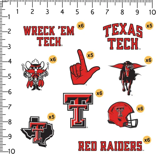 Miniatura 2 de Texas TECH University - Paquete variado de 50 calcomanías de vinilo grandes de lujo para laptop, botella de agua, álbumes de recortes, tableta