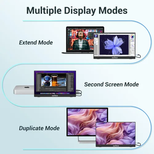 Miniatura 6 de InnoView Monitor portátil de 15.6 pulgadas FHD 1080P, segundo monitor externo, para laptop, computadora de escritorio, MacBook, teléfonos, tableta