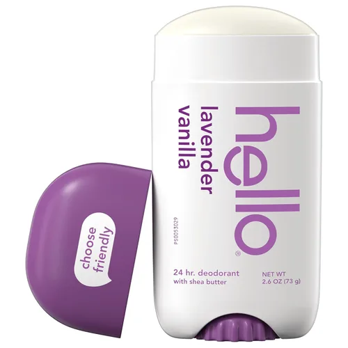 Miniatura 12 de hello Desodorante de lavanda y vainilla sin aluminio para mujeres y hombres con manteca de karité, frescura de 24 horas, desodorante sin bicarbonato