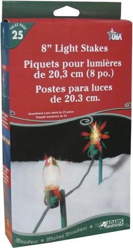 Miniatura 3 de Estacas de luz navideñas Adams de 8 pulgadas, 25 unidades (9104-99-1640), Verde