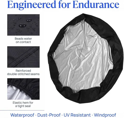 Miniatura 5 de DOITOOL Cubierta redonda para bañera de hidromasaje, cubierta antipolvo para piscina, resistente al agua, manta solar térmica, para vida al aire