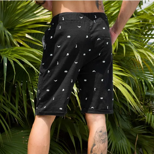 Miniatura 4 de Boisouey - Pantalones cortos de verano para hombre, de lino, estilo informal