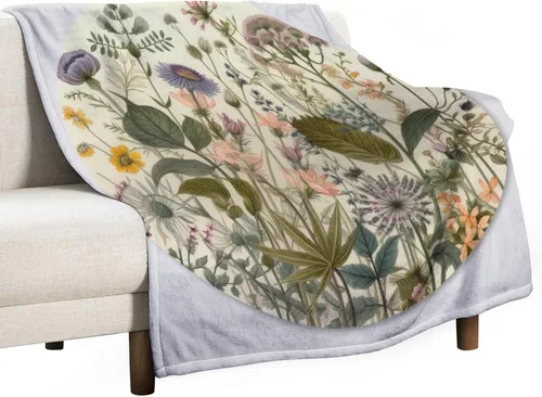 Miniatura 45 de Manta decorativa moderna de flores de acuarela, manta floral de primavera y verano, manta de 30 x 40 pulgadas, súper suave y acogedora para sofá