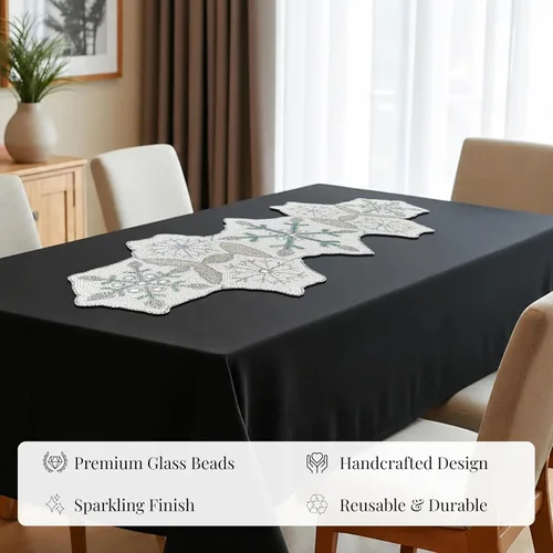 Miniatura 7 de Camino de mesa con cuentas de 36 pulgadas de diseño elegante infinito - Decoración de mesa para bodas, fiestas, días festivos, regalos y uso diario