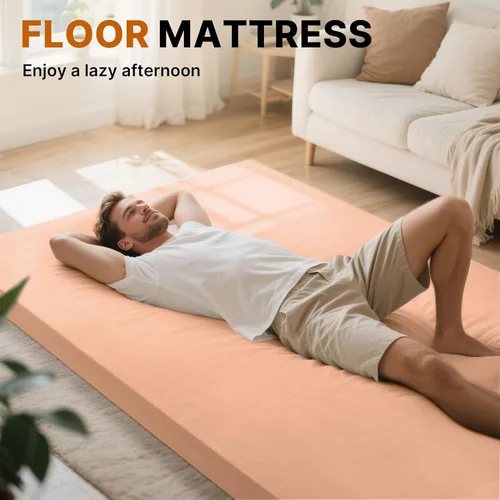 Miniatura 5 de Gaialoop Colchón de futón enrollable Glamping de espuma viscoelástica, cama japonesa para el suelo, colchón de campamento, colchoneta para dormir