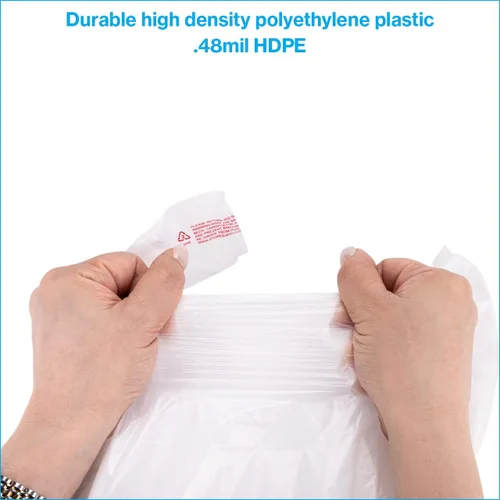 Miniatura 3 de SSWBasics Bolsas de plástico blanco para camisetas con asas - Caja de 1000 (11 ½" x 6 x 21)