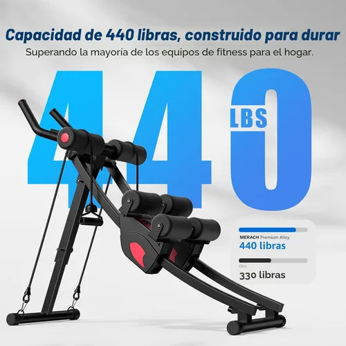 Miniatura 5 de MERACH Ab Machine, Adjustable Ab Trainer Machine, AB Workout Equipment for Home Gym, Independent Dual Tracks for Mountain Climber, Foldable for Home