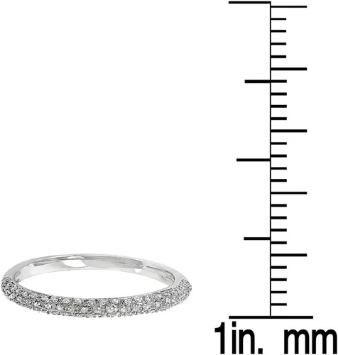 Miniatura 2 de Dazzlingrock Collection Anillo apilable de 0,25 quilates con diamantes redondos de 18 quilates para mujer, de oro blanco