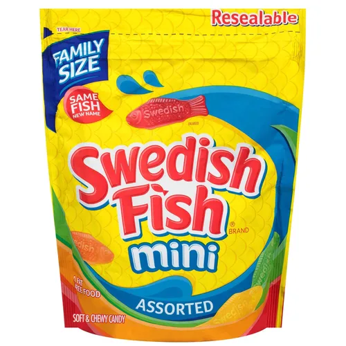 Miniatura 19 de SWEDISH FISH Caramelos suaves y masticables de limonada de frambuesa azul, caramelos a granel, bolsas de 12-3.59 onzas
