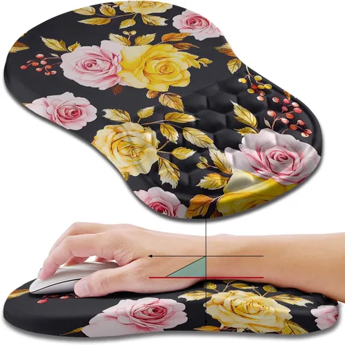Miniatura 27 de Hokafenle Alfombrilla de ratón ergonómica con soporte para muñeca, alfombrilla de ratón para el reposo de la muñeca para el alivio del dolor