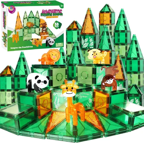 Miniatura 9 de TOY Life Azulejos Magnéticos para Niños de 4-8 Años, Juguetes Magnéticos para Niños Pequeños de 3+, Juguete de Construcción con Azulejos Magnéticos