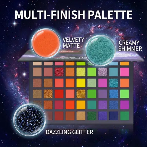 Miniatura 2 de Paleta de sombras de ojos profesional de 54 colores – Ultra pigmentado mate y brillante verde intenso, tonos bosque y oliva, fácil de mezclar