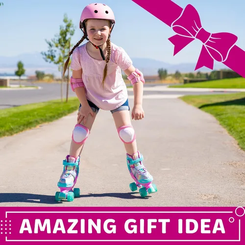 Miniatura 7 de XinoSports - Patines ajustables para niños y niñas con ruedas iluminadas (de 5 a 20 años) - Patines con ruedas iluminadoras Arcoíris