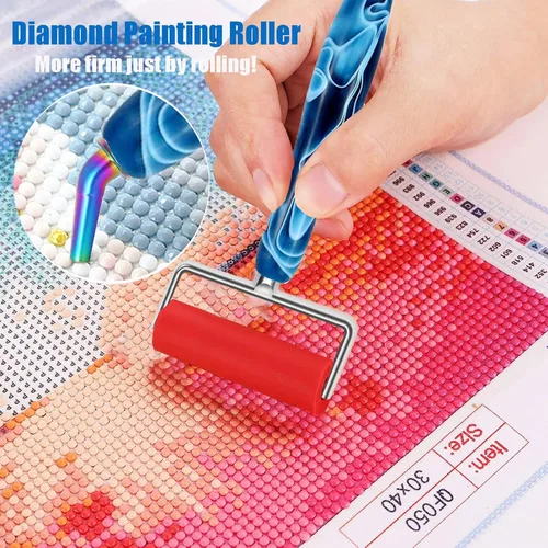 Miniatura 3 de Heyseri Juego de 14 piezas de herramientas y accesorios para bolígrafo de pintura de diamantes, exquisitas puntas de bolígrafo de metal de acero