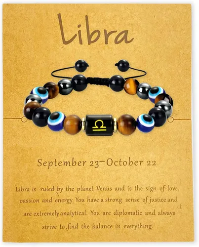 Miniatura 12 de Zodiac Triple Protection Bracelet Evil Eye Hematite Obsidian Tiger Eye Chakra Healing Crystal Bead for Men Women Good Luck Spiritual Jewelry