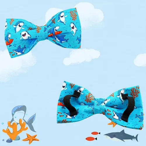 Miniatura 4 de Collar para perro, con estampado de tiburón, collar para cachorro, collar para mascotas, collar de lazo para perros, suave, duradero, ajustable, A