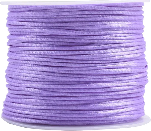 Miniatura 119 de KONMAY 80 Yardas 1.0mm Cordón Rattail de Nylon Satén Seda Trim Hilo para Cuentas para Nudos Chinos, Kumihimo, Trabajo con Cuentas, Macramé, 2-Azul