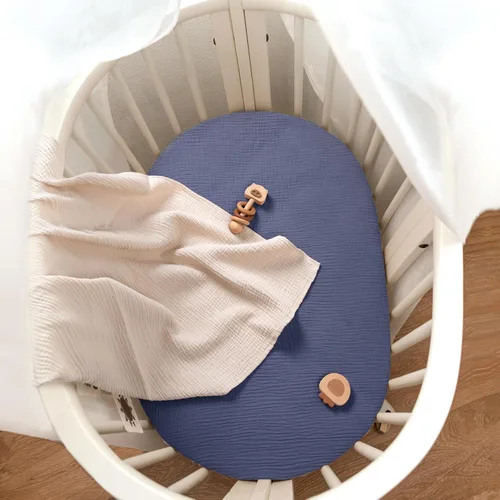 Miniatura 108 de lulumoon Sábanas de muselina para moisés para bebé: sábanas ajustables suaves para moisés de cabecera para niños y niñas Oliva y Crema