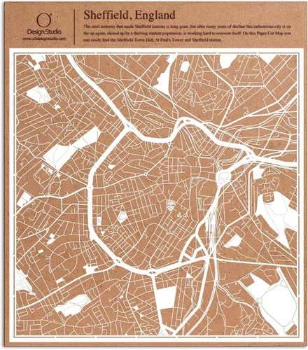 Miniatura 115 de O3 Design Studio Aberdeen - Mapa de papel cortado en papel blanco de 12 x 12 pulgadas