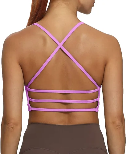 Miniatura 2 de Aoxjox Sujetadores deportivos de entrenamiento para mujer, sin espalda, con relleno Amor, brasier de bajo impacto, camiseta sin mangas para yoga