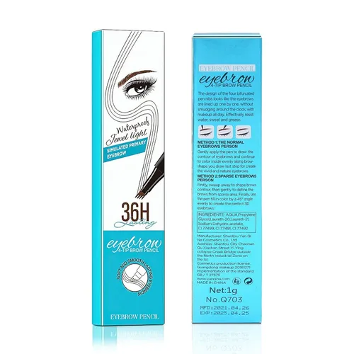 Miniatura 9 de Lápiz de cejas Microblading de 4 puntos para levantar cejas y arrebatar, maquillaje de ojos de larga duración, impermeable, cabello natural
