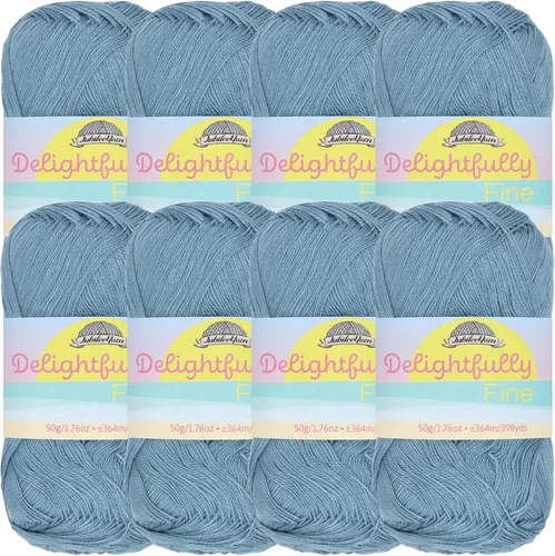 Miniatura 82 de JubileeYarn - Ovillo de hilo deliciosamente fino, 1.76 oz/madeja de rayón de bambú, color rosa polvo, 4 madejas