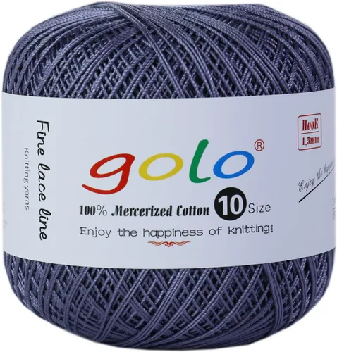 Miniatura 106 de Golo - Bolas de hilo para crochet de algodón tamaño 10, color algodón para crochet D-Fresa D078-fresa