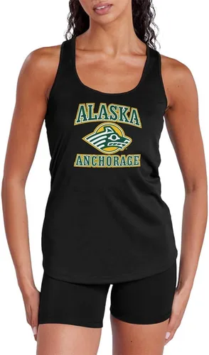 Miniatura 458 de Camiseta deportiva sin mangas oficial de NCAA Collegiate para mujer, con espalda cruzada, colección con logotipo primario