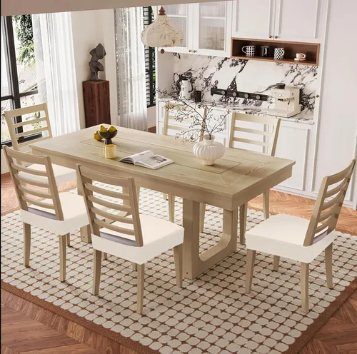 Miniatura 8 de Smiry Juego de 2 fundas de asiento impermeables para sillas de comedor, tela jacquard elástica, extraíble y lavable, fundas protectoras de asiento