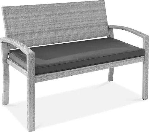 Miniatura 11 de Best Choice Products Banco Exterior de Mimbre para 2 Personas, Bancos de Jardín y Patio, Mobiliario de Exterior para Patio Trasero, Porche con Cojín